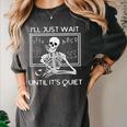 I'Ll Just Wait Until It's Quiet Teacher Meme Skeleton For Men Women Women's Comfort Colors T-Shirt Pepper