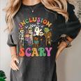 Inclusion Isn't Scary Ghost Mummy Halloween SLP Sped Teacher Women's Comfort Colors T-Shirt Pepper Inclusion Isn't Scary Ghost Mummy Halloween SLP Sped Teacher Women's Comfort Colors T-Shirt Pepper
