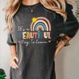 It's A Beautiful Day To Learn Cute Rainbow Boho Teacher Women's Comfort Colors T-Shirt Pepper It's A Beautiful Day To Learn Cute Rainbow Boho Teacher Women's Comfort Colors T-Shirt Pepper