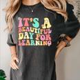 It's Beautiful Day For Learning Retro Teacher Students Women Women's Comfort Colors T-Shirt Pepper It's Beautiful Day For Learning Retro Teacher Students Women Women's Comfort Colors T-Shirt Pepper