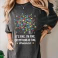 It's Fine I'm Fine Christmas Light Principal Teacher Xmas Men Women Women's Comfort Colors T-Shirt Pepper
