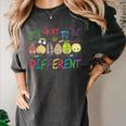 It's Ok To Be Different Apple Teacher Autism Awareness Women's Comfort Colors T-Shirt Pepper