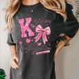 K Is For Kindergarten Teacher Coquette Bow Back To School Women's Comfort Colors T-Shirt Pepper K Is For Kindergarten Teacher Coquette Bow Back To School Women's Comfort Colors T-Shirt Pepper