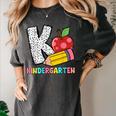 K Is For Kindergarten Teacher Pencil Apple Back To School Women's Comfort Colors T-Shirt Pepper K Is For Kindergarten Teacher Pencil Apple Back To School Women's Comfort Colors T-Shirt Pepper