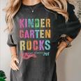 KINDERGARTEN ROCKS Teacher Crew Rock Star Kinder Team Women's Comfort Colors T-Shirt Pepper KINDERGARTEN ROCKS Teacher Crew Rock Star Kinder Team Women's Comfort Colors T-Shirt Pepper