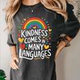 Kindness Comes In Many Languages ESL English Teacher Women's Comfort Colors T-Shirt Pepper