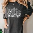 Learn Grow Bloom Wildflowers Appreciation Montessori Teacher Women's Comfort Colors T-Shirt Pepper