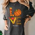 Leopard Pumpkin Love Teacher Life Thanksgiving Fall Women Women's Comfort Colors T-Shirt Pepper