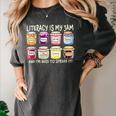 Literacy Is My Jam And I'm Here To Spread Literacy Teacher Women's Comfort Colors T-Shirt Pepper Literacy Is My Jam And I'm Here To Spread Literacy Teacher Women's Comfort Colors T-Shirt Pepper