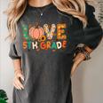 Love 5th Grade Thanksgiving Colorful Fall Leaves Teacher Women's Comfort Colors T-Shirt Pepper