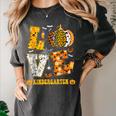 LOVE Kindergarten Pumpkin Teacher Student Halloween Costume Women's Comfort Colors T-Shirt Pepper