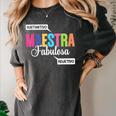 Maestra Fabulosa Bilingual Spanish Espanol Teacher School Women's Comfort Colors T-Shirt Pepper