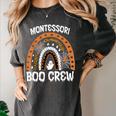 Montessori Teacher Halloween Boo Rainbow Leopard Halloween Women's Comfort Colors T-Shirt Pepper