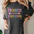 Motivational Progress Over Perfection Back To School Teacher Women's Comfort Colors T-Shirt Pepper Motivational Progress Over Perfection Back To School Teacher Women's Comfort Colors T-Shirt Pepper