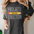 Motivational Progress Over Perfection Back To School Teacher Women's Comfort Colors T-Shirt Pepper Motivational Progress Over Perfection Back To School Teacher Women's Comfort Colors T-Shirt Pepper