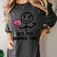Nerdy Hey You Dropped This Brain Math Teacher Women's Comfort Colors T-Shirt Pepper Nerdy Hey You Dropped This Brain Math Teacher Women's Comfort Colors T-Shirt Pepper