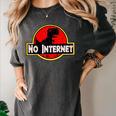 Nerdy No Internet Dinosaur Computer Science Teacher Women's Comfort Colors T-Shirt Pepper