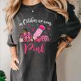 In October We Wear Pink Apple Teacher Daisy Breast Cancer Women's Comfort Colors T-Shirt Pepper In October We Wear Pink Apple Teacher Daisy Breast Cancer Women's Comfort Colors T-Shirt Pepper