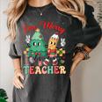 One Merry Teacher Groovy Christmas Tree Pjs Xmas Teacher Women's Comfort Colors T-Shirt Pepper One Merry Teacher Groovy Christmas Tree Pjs Xmas Teacher Women's Comfort Colors T-Shirt Pepper