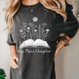 One-More Chapter Wildflower Reading Teacher Library Bookish Women's Comfort Colors T-Shirt Pepper