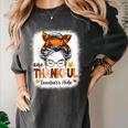 One Thankful Teacher's Aide Messy Bun Thanksgiving Fall Women's Comfort Colors T-Shirt Pepper One Thankful Teacher's Aide Messy Bun Thanksgiving Fall Women's Comfort Colors T-Shirt Pepper