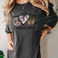 Peace Love Coffee Science Teacher Women's Comfort Colors T-Shirt Pepper