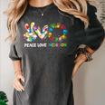 Peace Love Inclusion Sped Squad Special-Ed Teacher Daycare Women's Comfort Colors T-Shirt Pepper Peace Love Inclusion Sped Squad Special-Ed Teacher Daycare Women's Comfort Colors T-Shirt Pepper
