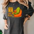 Pickle Reading Books Bookworm Teacher Librarian Kids Retro Women's Comfort Colors T-Shirt Pepper