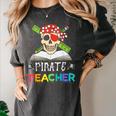 Pirate Teacher Halloween Skull Adult Women's Comfort Colors T-Shirt Pepper