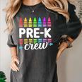 Pre-K Crew Teacher Team Squad Hello Back School Graduation Women's Comfort Colors T-Shirt Pepper Pre-K Crew Teacher Team Squad Hello Back School Graduation Women's Comfort Colors T-Shirt Pepper