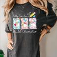 Preppy Silly Teacher Goose Build Character Back To School Women's Comfort Colors T-Shirt Pepper Preppy Silly Teacher Goose Build Character Back To School Women's Comfort Colors T-Shirt Pepper