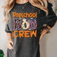 Preschool Boo Crew Preschool Halloween Teacher Women's Comfort Colors T-Shirt Pepper