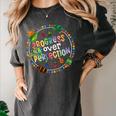 Progress Over Perfection Caterpillar Back To School Teacher Women's Comfort Colors T-Shirt Pepper