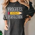 Progress Over Perfection Motivational Back To School Teacher Women's Comfort Colors T-Shirt Pepper Progress Over Perfection Motivational Back To School Teacher Women's Comfort Colors T-Shirt Pepper