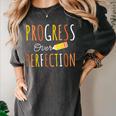 Progress Over Perfection Teacher Pencil Back-To-School Women's Comfort Colors T-Shirt Pepper Progress Over Perfection Teacher Pencil Back-To-School Women's Comfort Colors T-Shirt Pepper