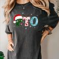 PTO Santa Hat Reindeer Parent Teacher Organization Christmas Women's Comfort Colors T-Shirt Pepper