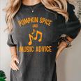 Pumpkin Spice And Music Advice Music Teacher Halloween Women's Comfort Colors T-Shirt Pepper