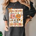Pumpkin Teacher Preppy Fall In Love With Learning Autumn Women's Comfort Colors T-Shirt Pepper