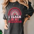 Rainbow Retro Homeschool Mom Teacher I Teach In My Pajamas Women's Comfort Colors T-Shirt Pepper Rainbow Retro Homeschool Mom Teacher I Teach In My Pajamas Women's Comfort Colors T-Shirt Pepper