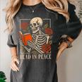 Read In Peace Skeleton Reading Book Halloween Teacher Women's Comfort Colors T-Shirt Pepper Read In Peace Skeleton Reading Book Halloween Teacher Women's Comfort Colors T-Shirt Pepper