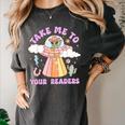 Take Me To Your Readers Alien Teacher Halloween Literacy Women's Comfort Colors T-Shirt Pepper