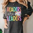 Readers Are Leaders Reading Book Lovers Teacher Women Kids Women's Comfort Colors T-Shirt Pepper
