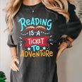 Reading Adventure Library Student Teacher Book Women's Comfort Colors T-Shirt Pepper