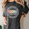 Reading Squad Teacher Reader Librarian Interventionist Team Women's Comfort Colors T-Shirt Pepper