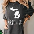 Red For Ed Michigan Teacher Public Education Women's Comfort Colors T-Shirt Pepper Red For Ed Michigan Teacher Public Education Women's Comfort Colors T-Shirt Pepper