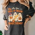 Retro Are You Fall O Ween Directions Ghost Teacher Spooky Women's Comfort Colors T-Shirt Pepper
