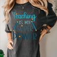 Retro Groovy Teaching Is My Super Power Teacher's Present Men Women Women's Comfort Colors T-Shirt Pepper Retro Groovy Teaching Is My Super Power Teacher's Present Men Women Women's Comfort Colors T-Shirt Pepper