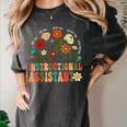 Retro Instructional Assistant Wildflowers Teacher Aide Women's Comfort Colors T-Shirt Pepper