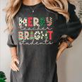 Retro Merry Teacher Bright Students Christmas Teacher Women's Comfort Colors T-Shirt Pepper Retro Merry Teacher Bright Students Christmas Teacher Women's Comfort Colors T-Shirt Pepper