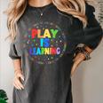 Retro Play Is Learning Teacher Back To School Women's Comfort Colors T-Shirt Pepper